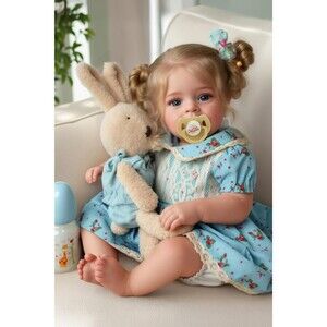 JIZHI Lifelike Reborn Baby Dolls 18" Blue Realistic-Newborn Blond Girls Handmade